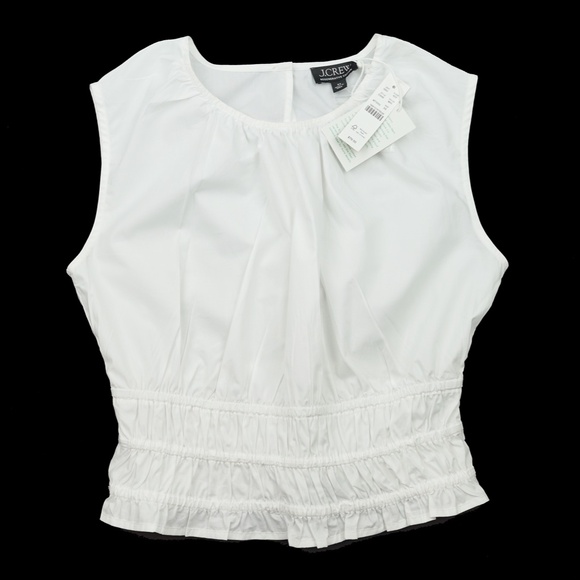 New J.CREW Size XS Hyacinth Top in Cotton Poplin White $79 CI549 - Picture 5 of 6